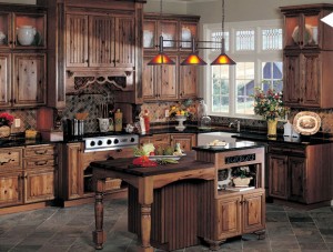 Rustic kitchens often have a regional American flair: Adirondack or